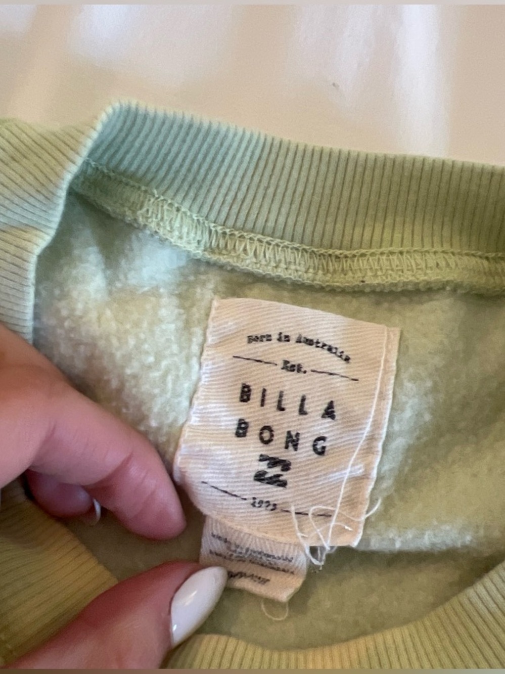 Billabong Light Green Crewneck Sweatshirt